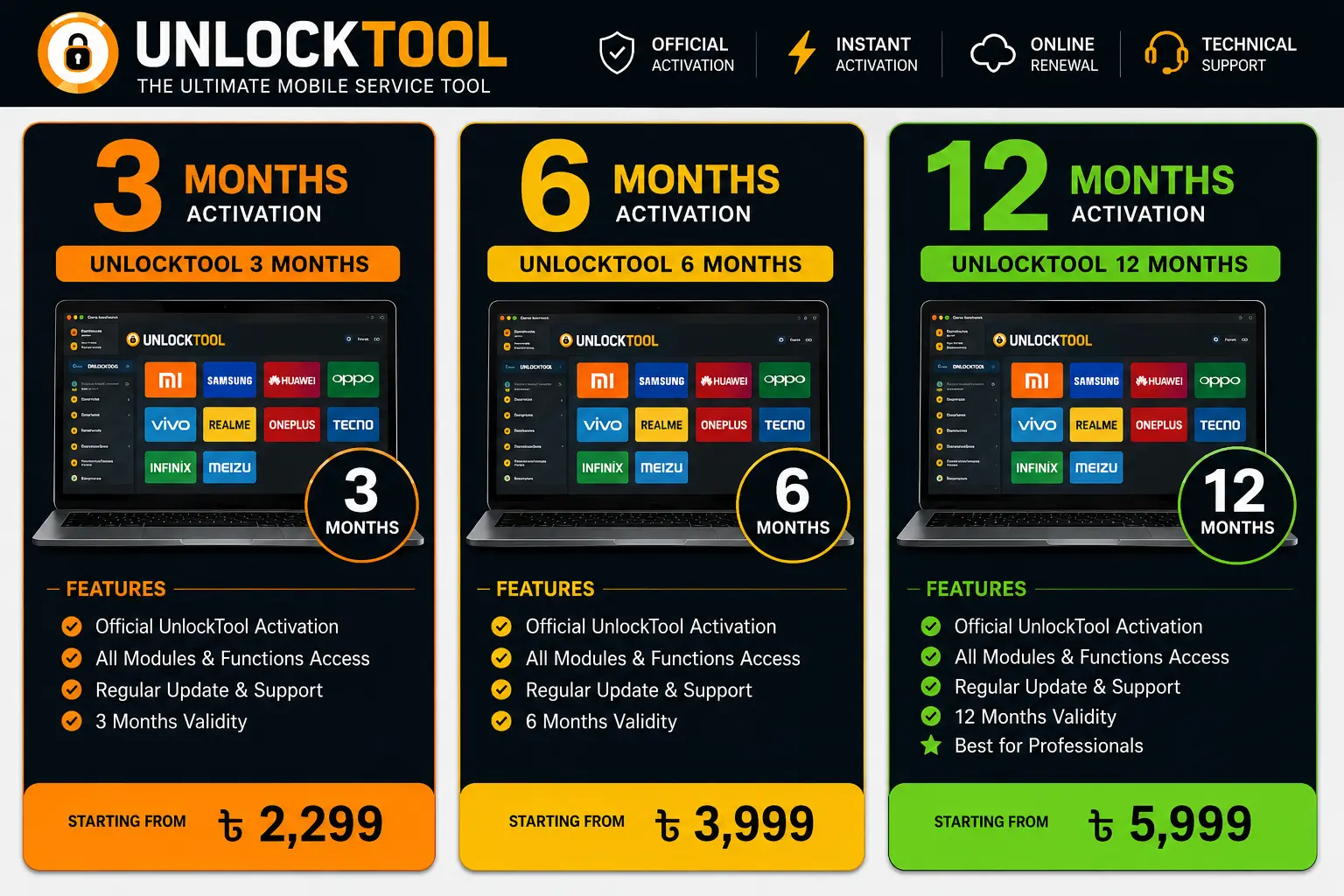 Unlocktool 3 Month, 6 Month, 12 Month Activation (Copy) (Copy) (Copy) (Copy)